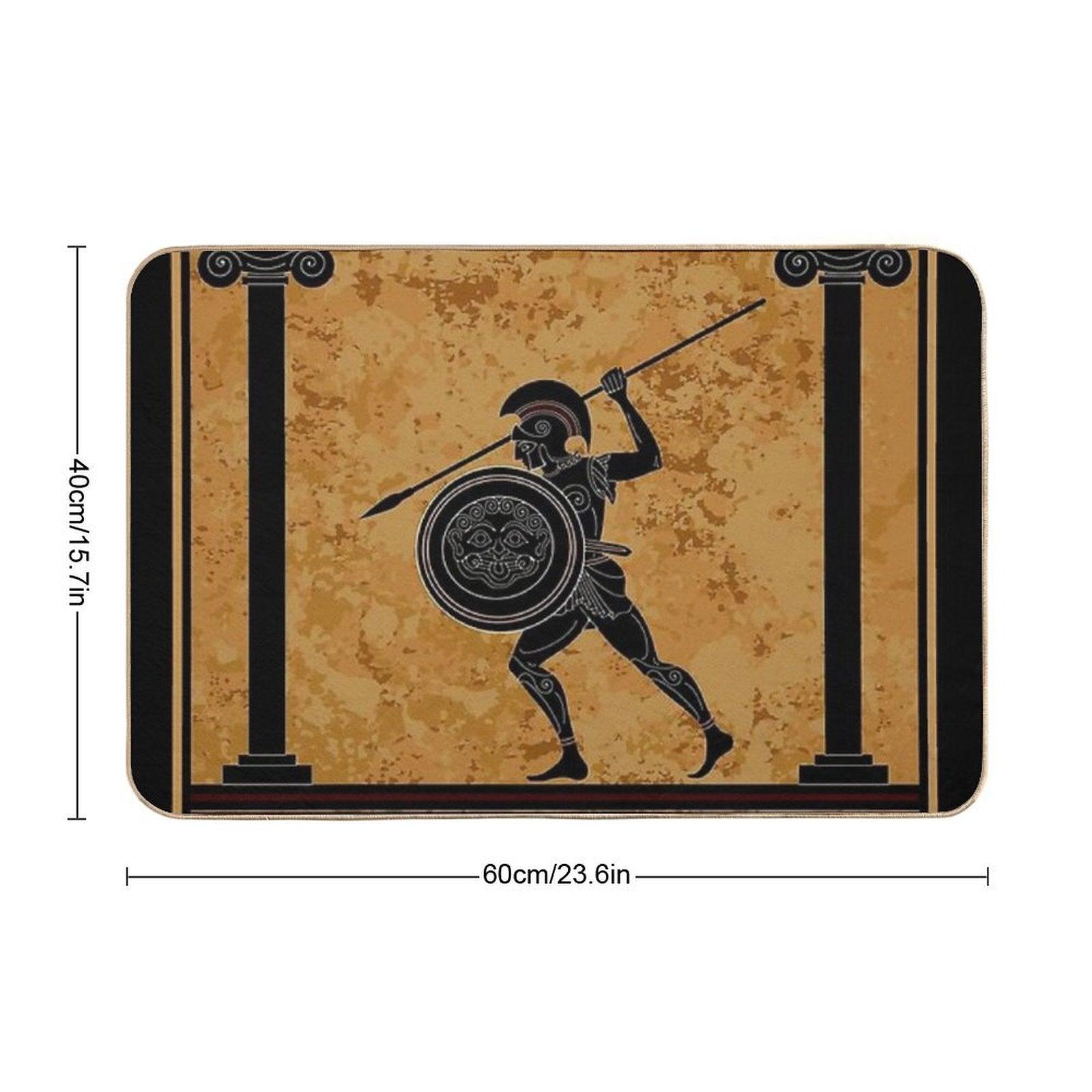 GREEK  Ancient 470 B.C. Frieze of A Soldier Print Bath Mat