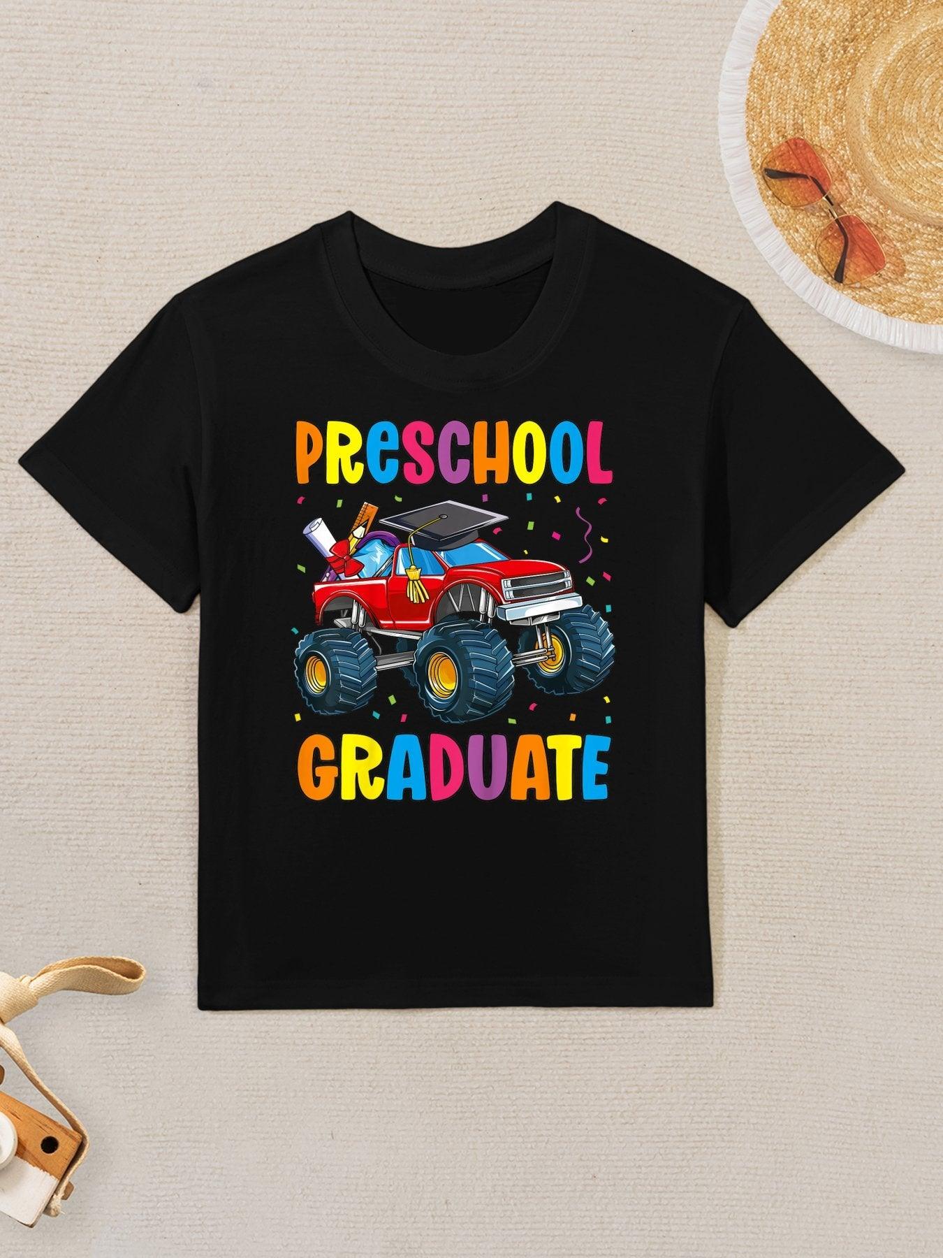 Kids Preschool Graduation Monster Truck Preschool Graduate Kids T-Shirt