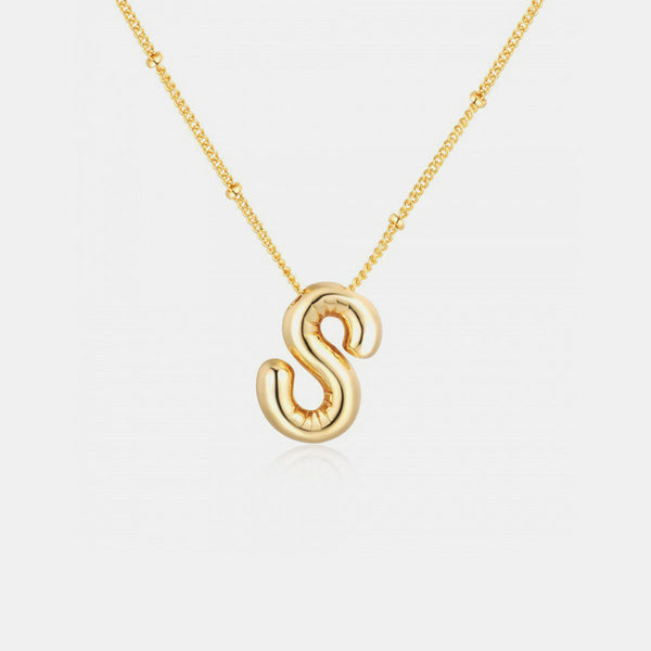 Gold Initial Letter Pendant Necklace