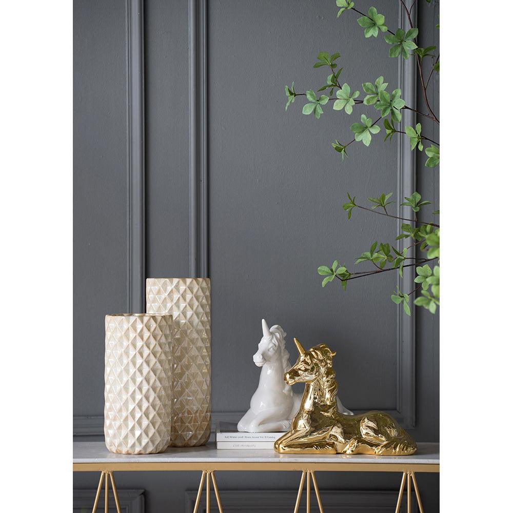 Modern Decorative  Gold Ceramic Unicorn Figurine