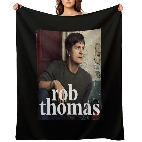 Rob Thomas Singer Music Band Sustainable Throw Blanket