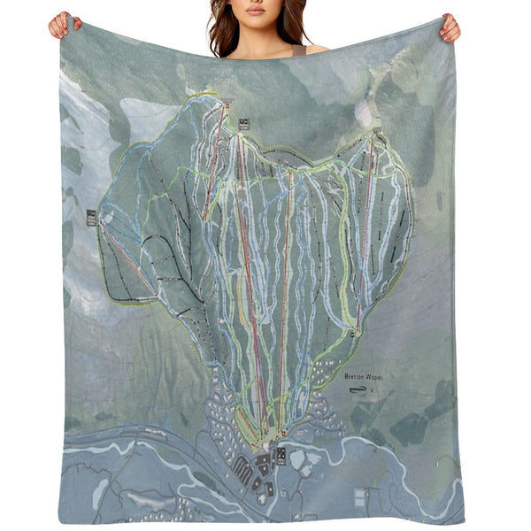 Bretton Woods Resort Trail Map Gift-ready Throw Blanket