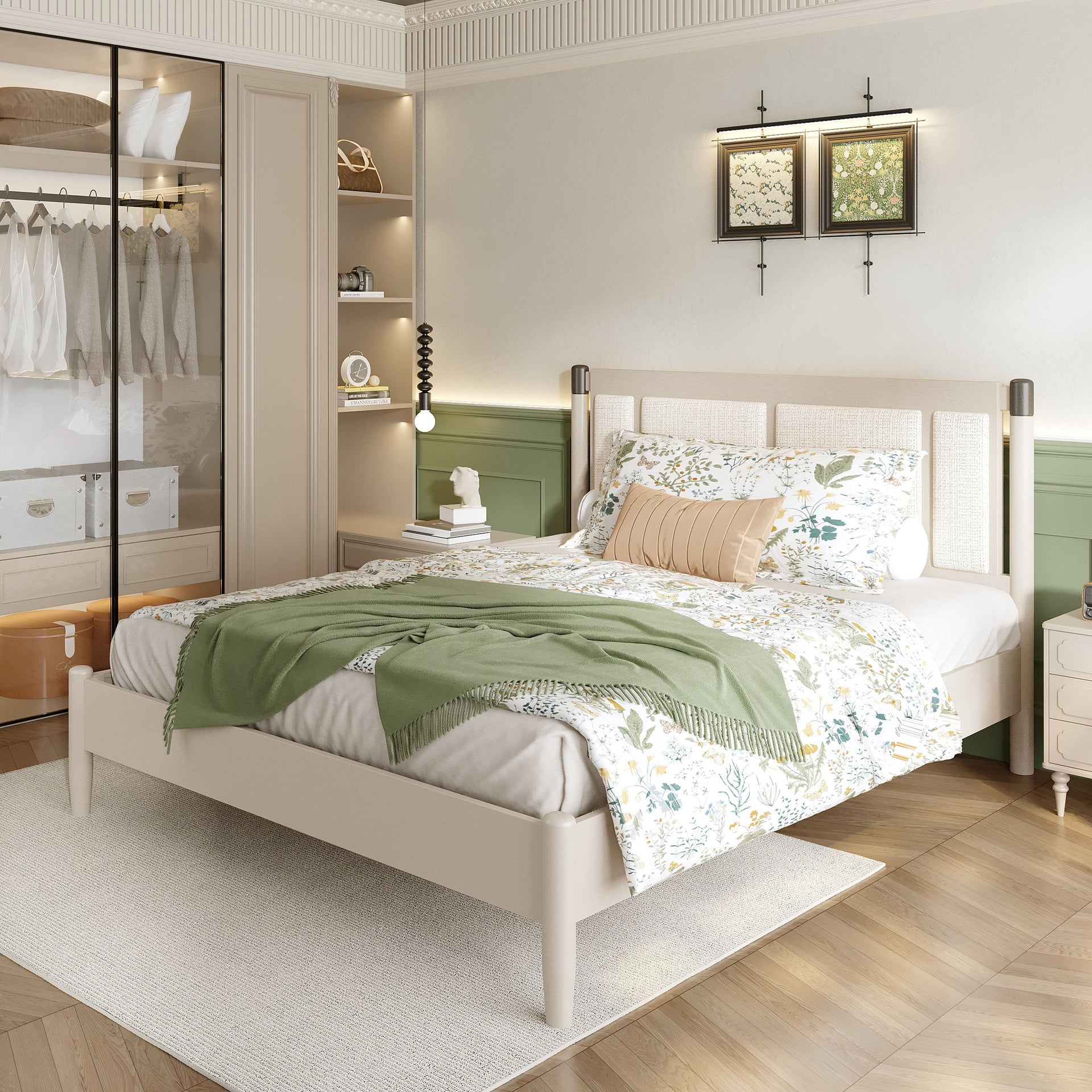 Solid Wood Queen Bed