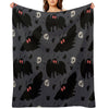 Mothman - Night Grey Throw Blanket