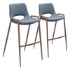 Desi Barstool (Set of 2) Azure Gray & Walnut