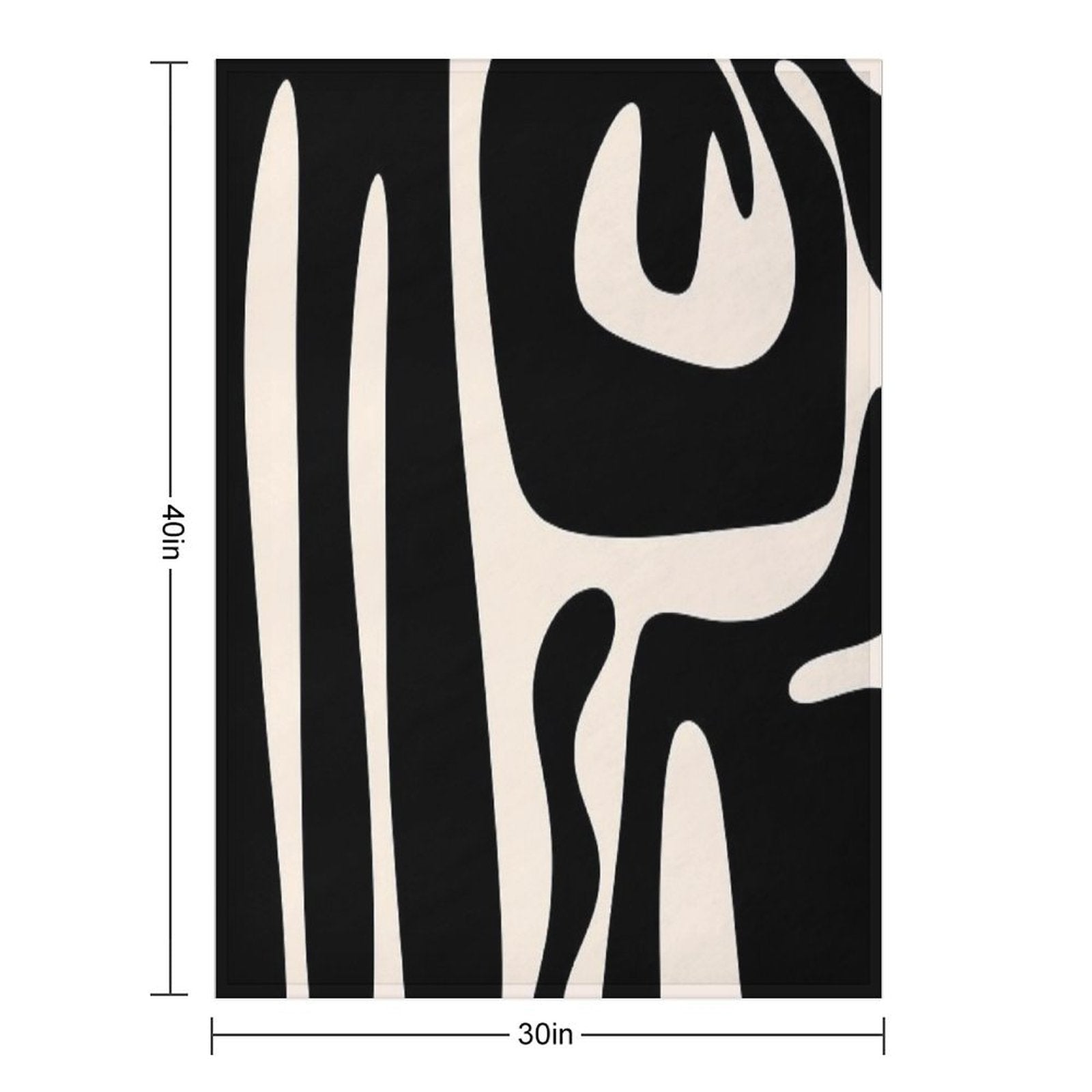 Mid Century Modern Kwaito Abstract Pattern in Black And Almond Cream Anti-pilling Throw Blanket