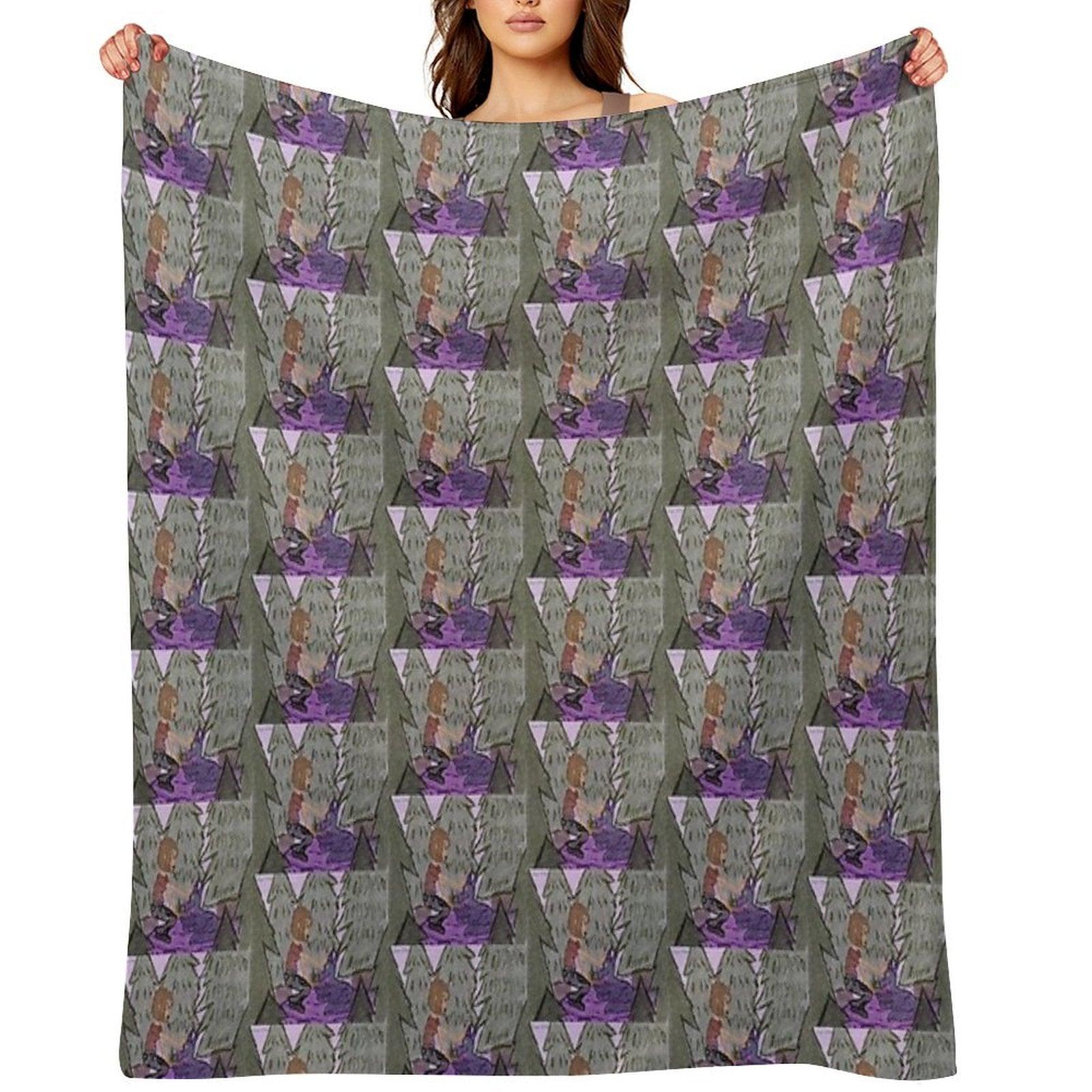 Sigrid And The Wolverine Throw Blanket