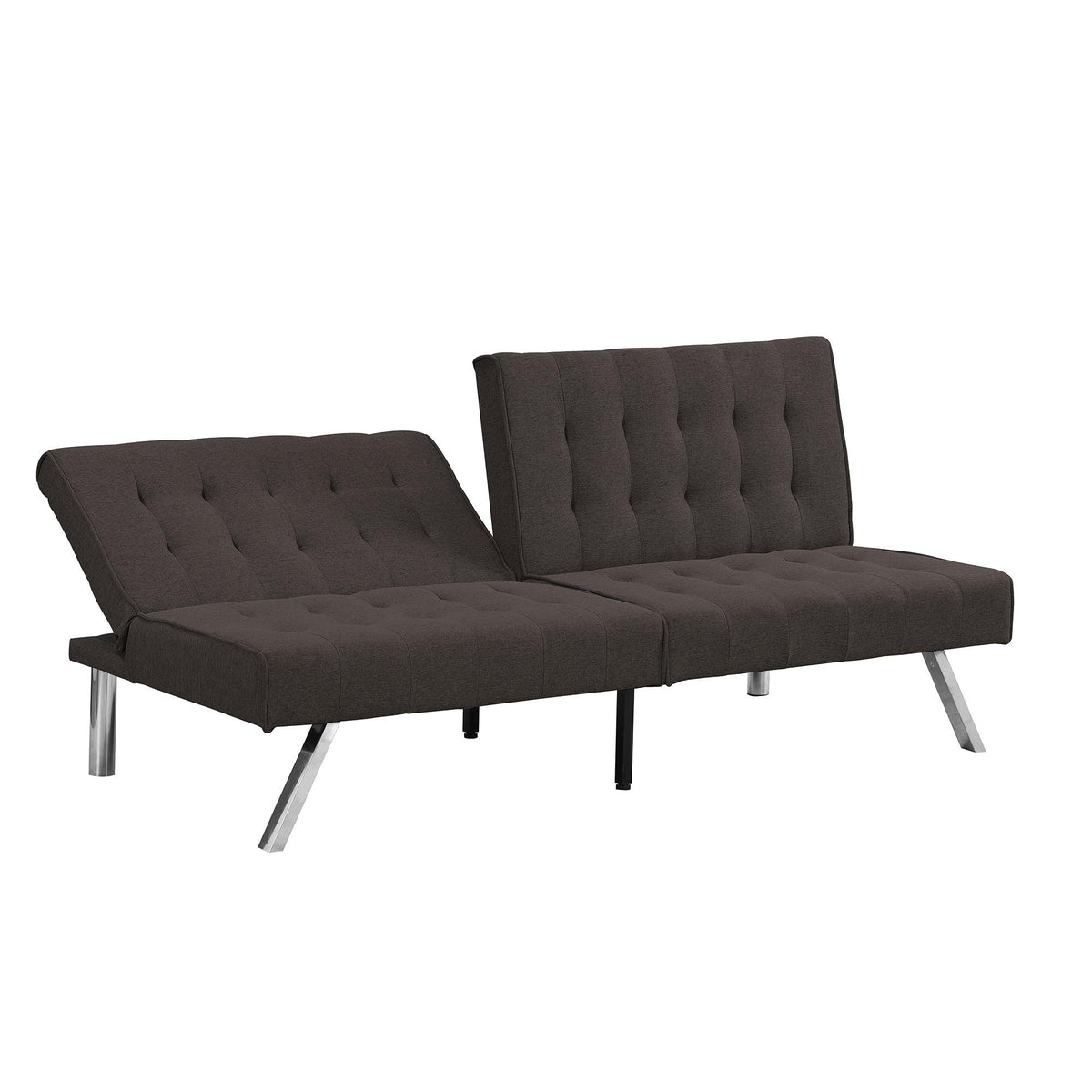 Wood Frame Stainless Leg Futon Sofa Bed