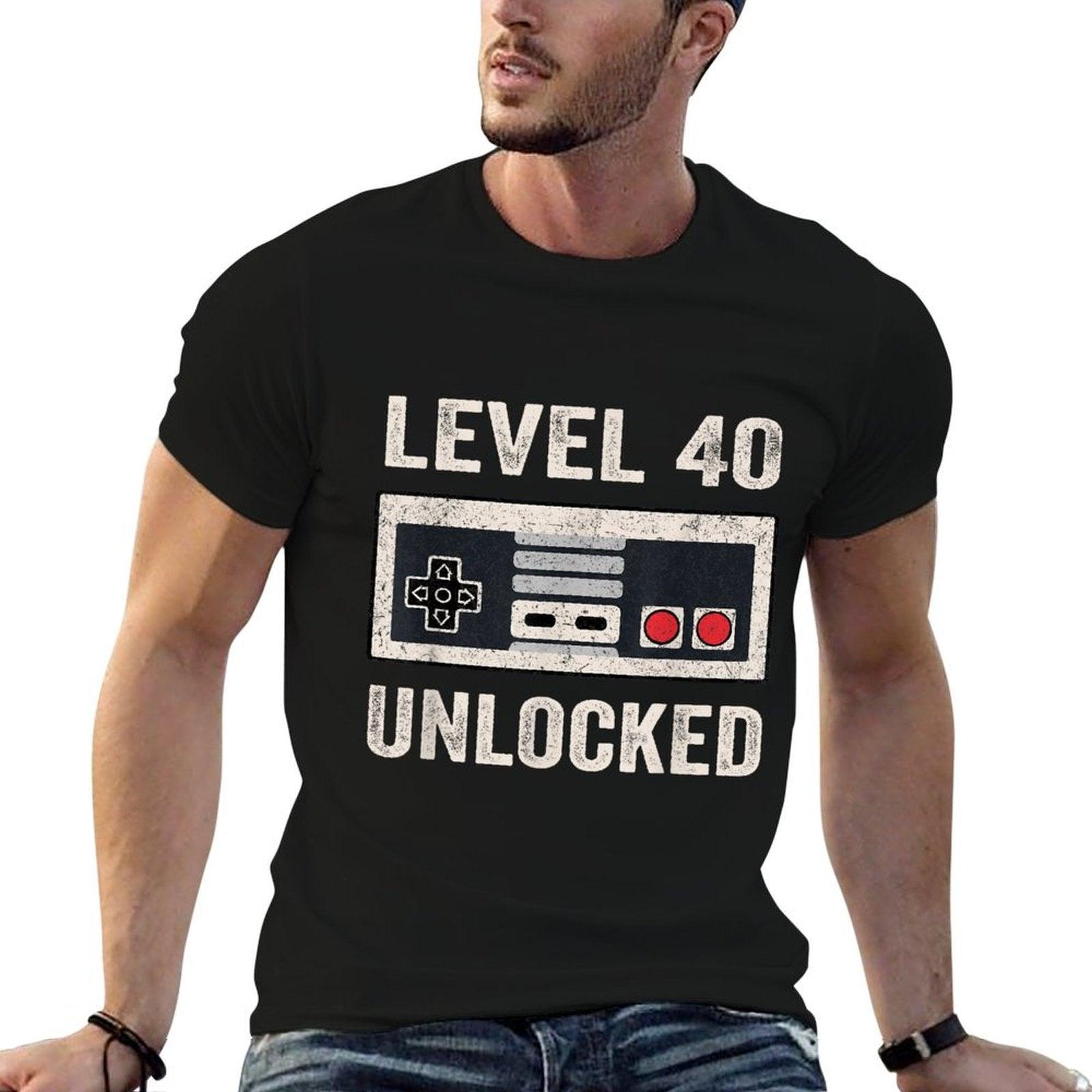 Level 40 Unlocked Video Gamer 40th Birthday Gift T-Shirt