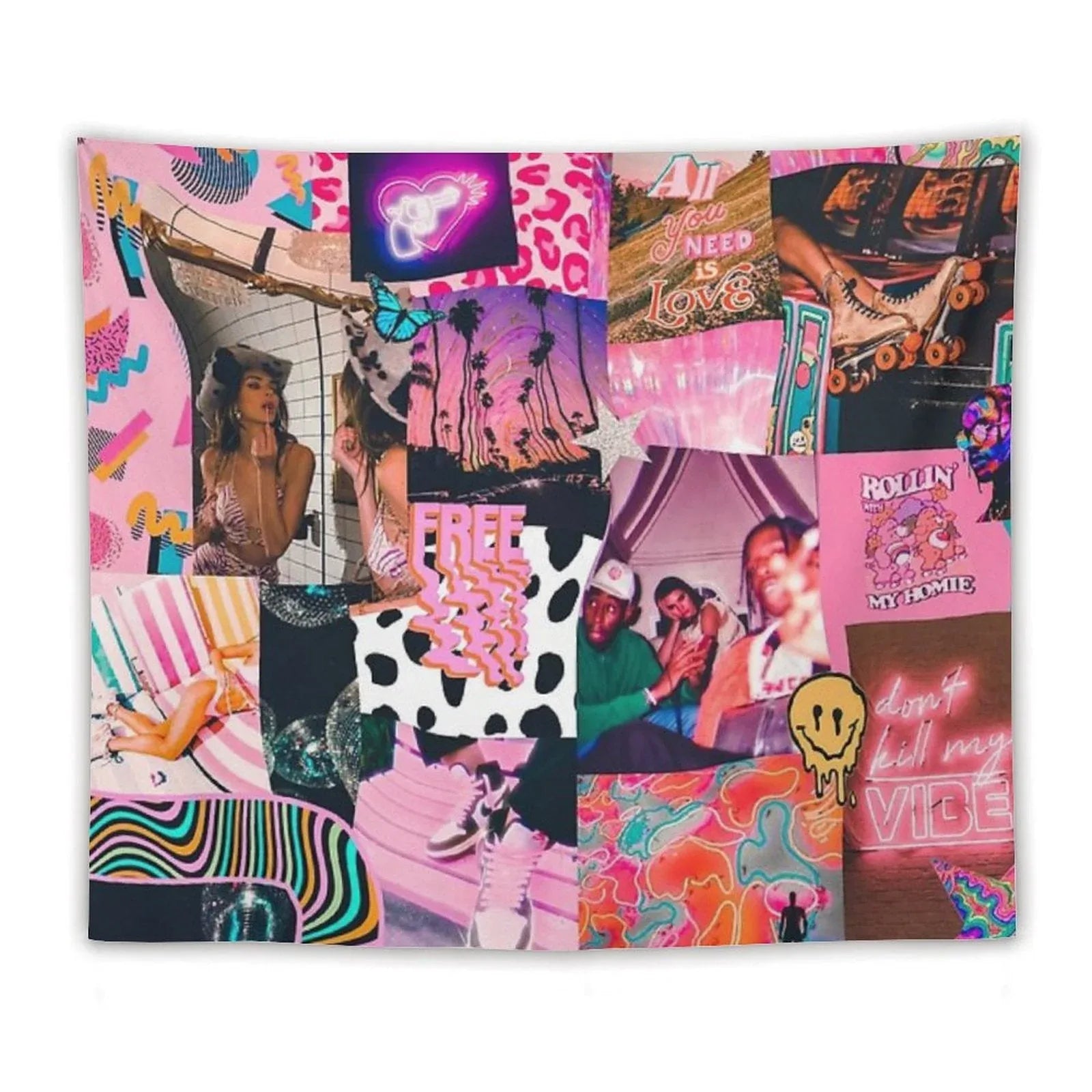 Trippy Baby Collage Tapestry