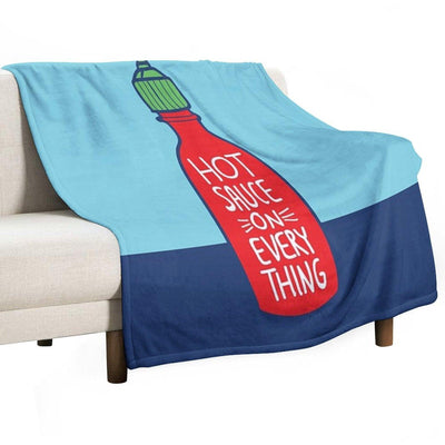 Hot Sauce on Everything Throw Blanket