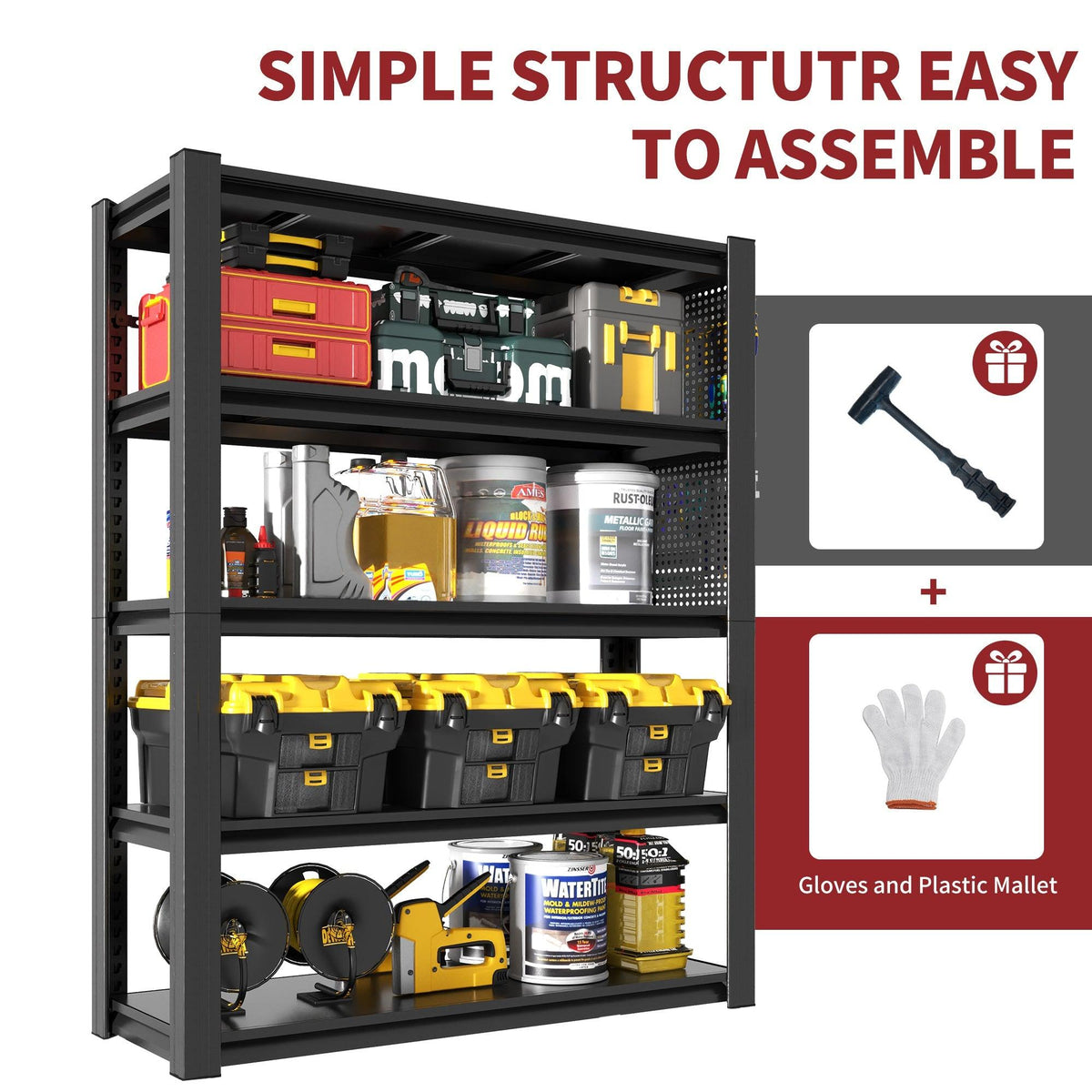 Adjustable Heavy-Duty Metal Shelving Unit – 78