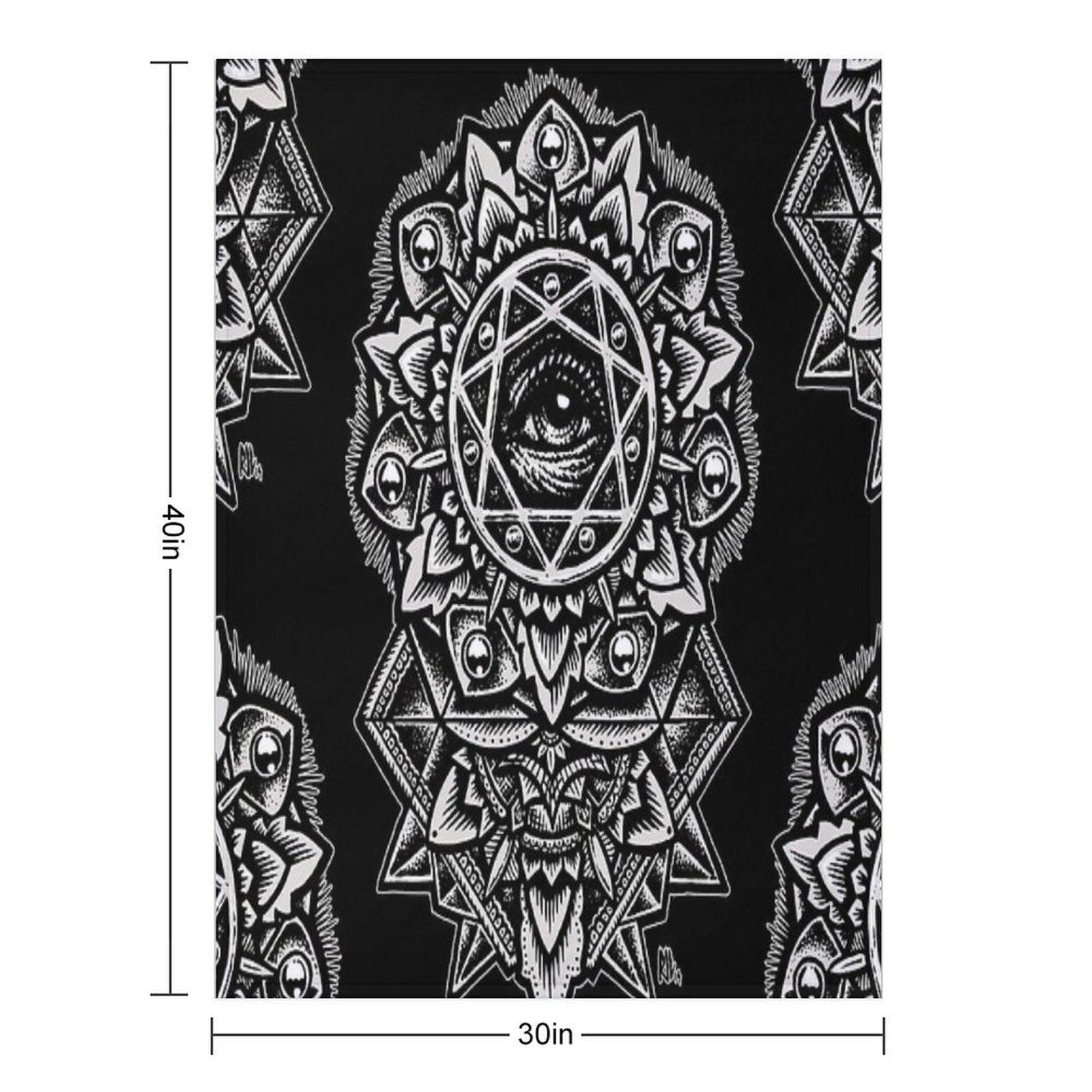 Eye of God Flower Mandala Throw Blanket
