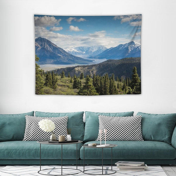 Forest Mountains River National Park Nature Photography Wall Art Tapestry