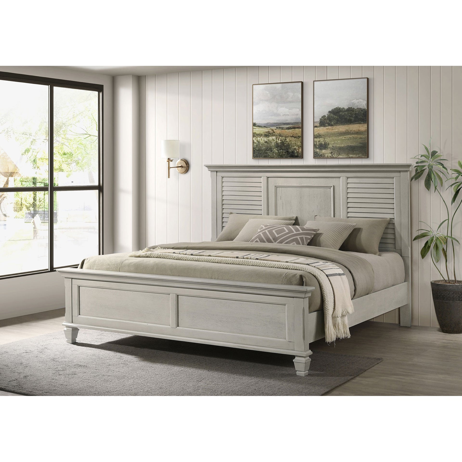 Hazelwood Distressed Wood Panel Bed