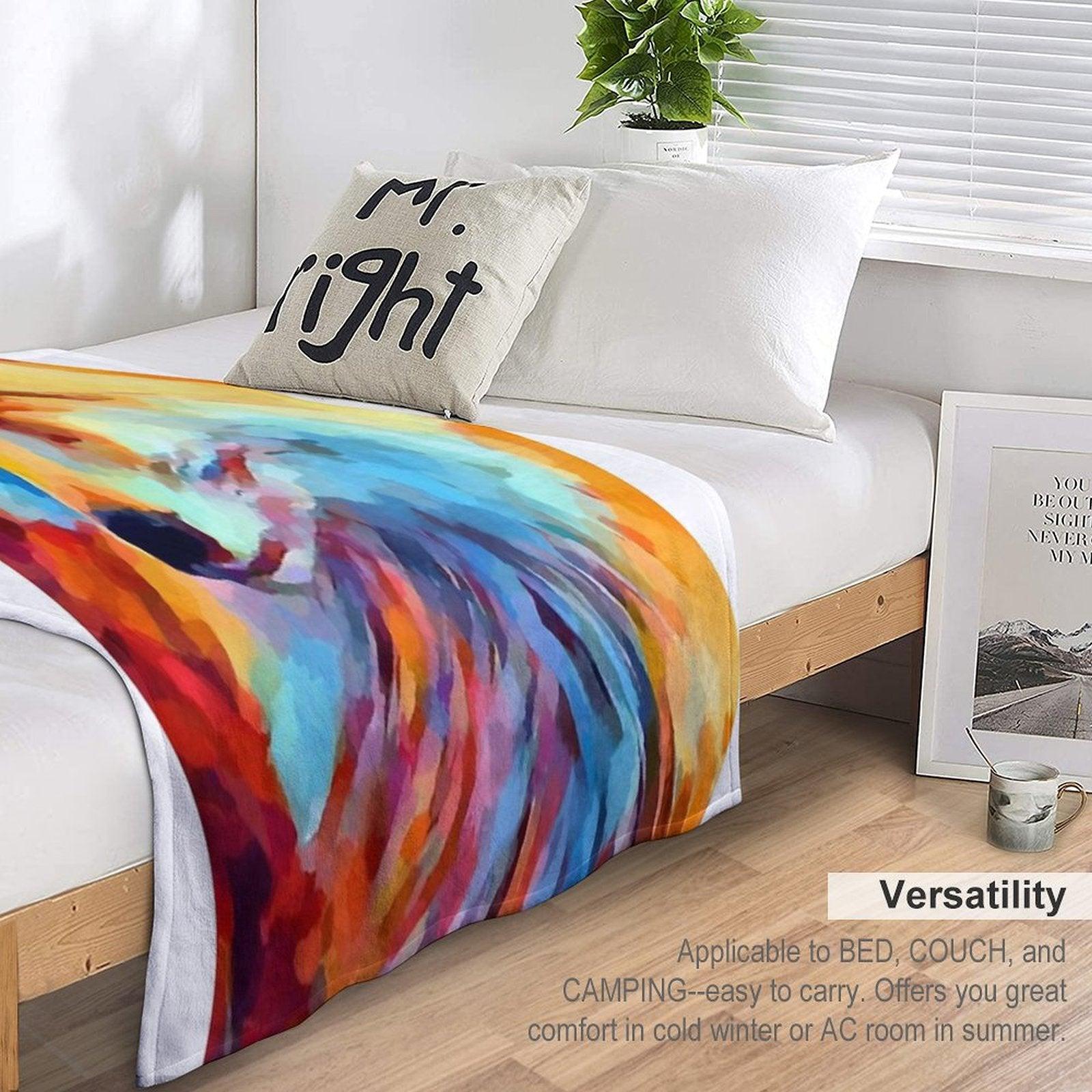Fox Watercolor Throw Blanket