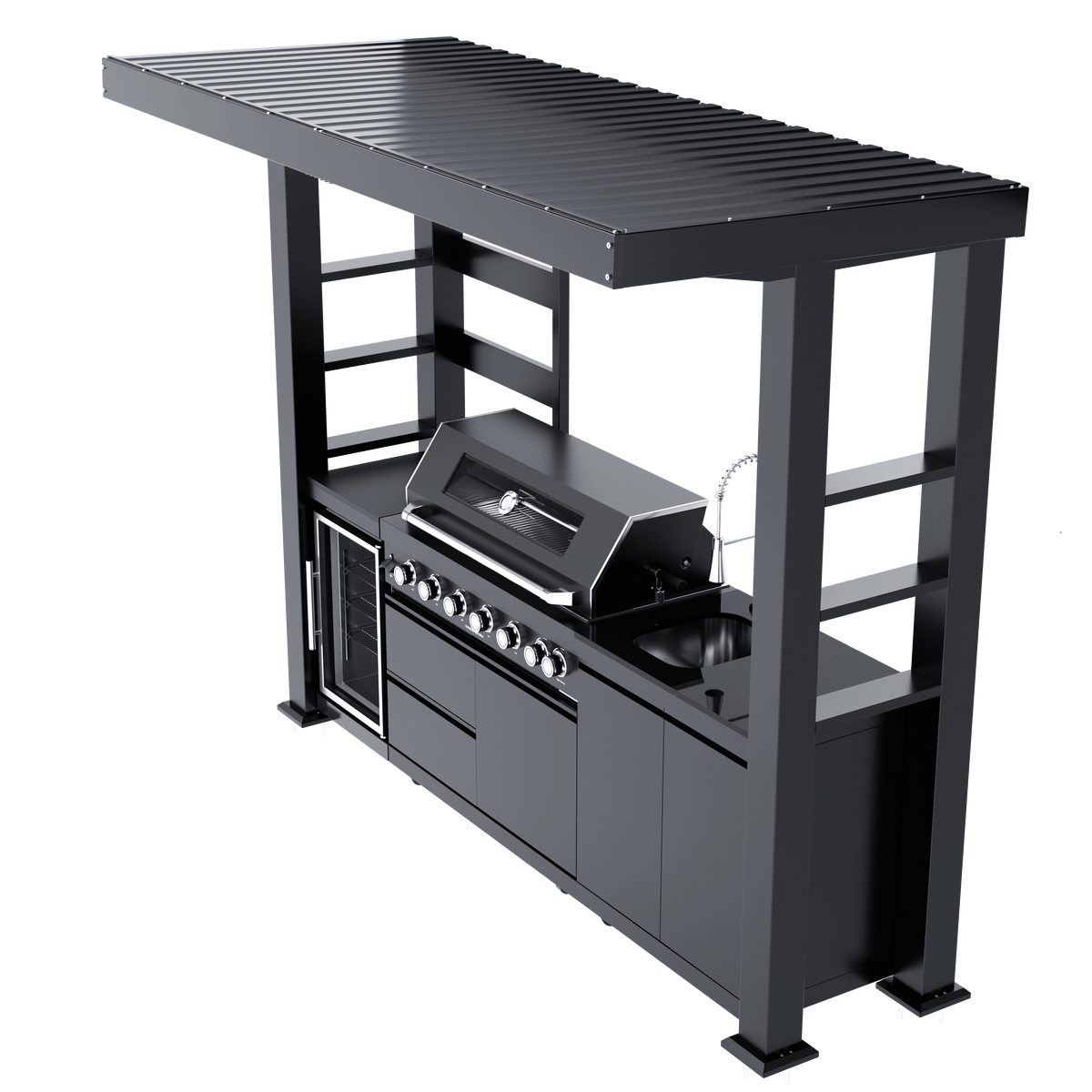 108-Inch 6-Burner Deluxe Stainless Steel Gas Outdoor Kitchen Grill