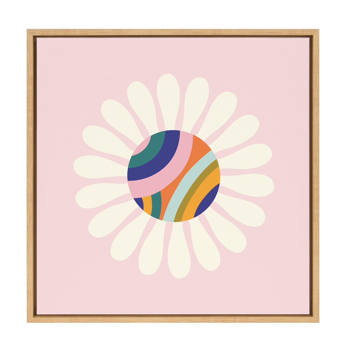 Sylvie Groovy Daisy Framed Canvas by Elizabeth Olwen