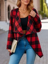 Elegant Plaid Open Front Long Sleeve Jacket Stylish & Cozy Lightweight Breathable Outerwear