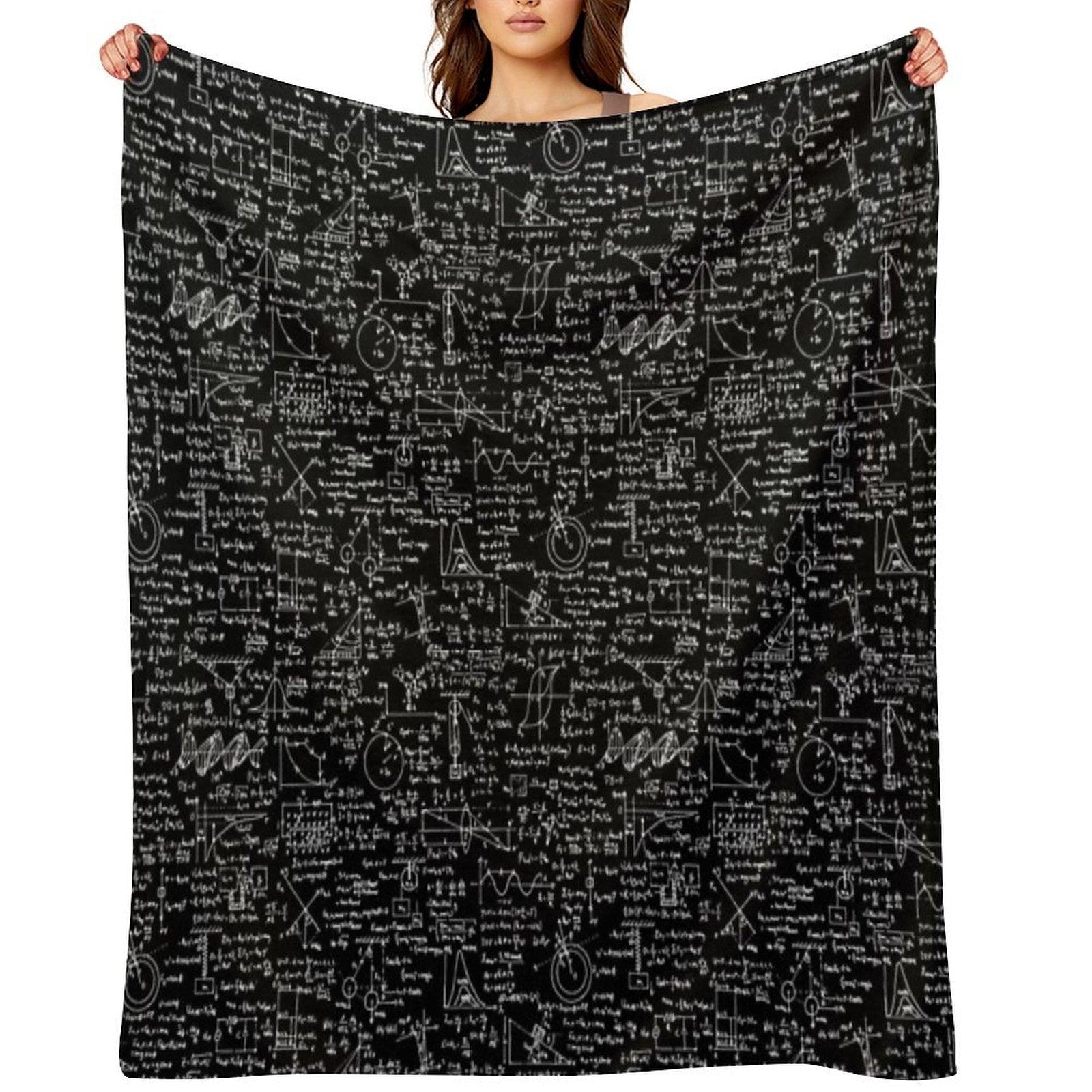 Physics Equations  Black Throw Blanket