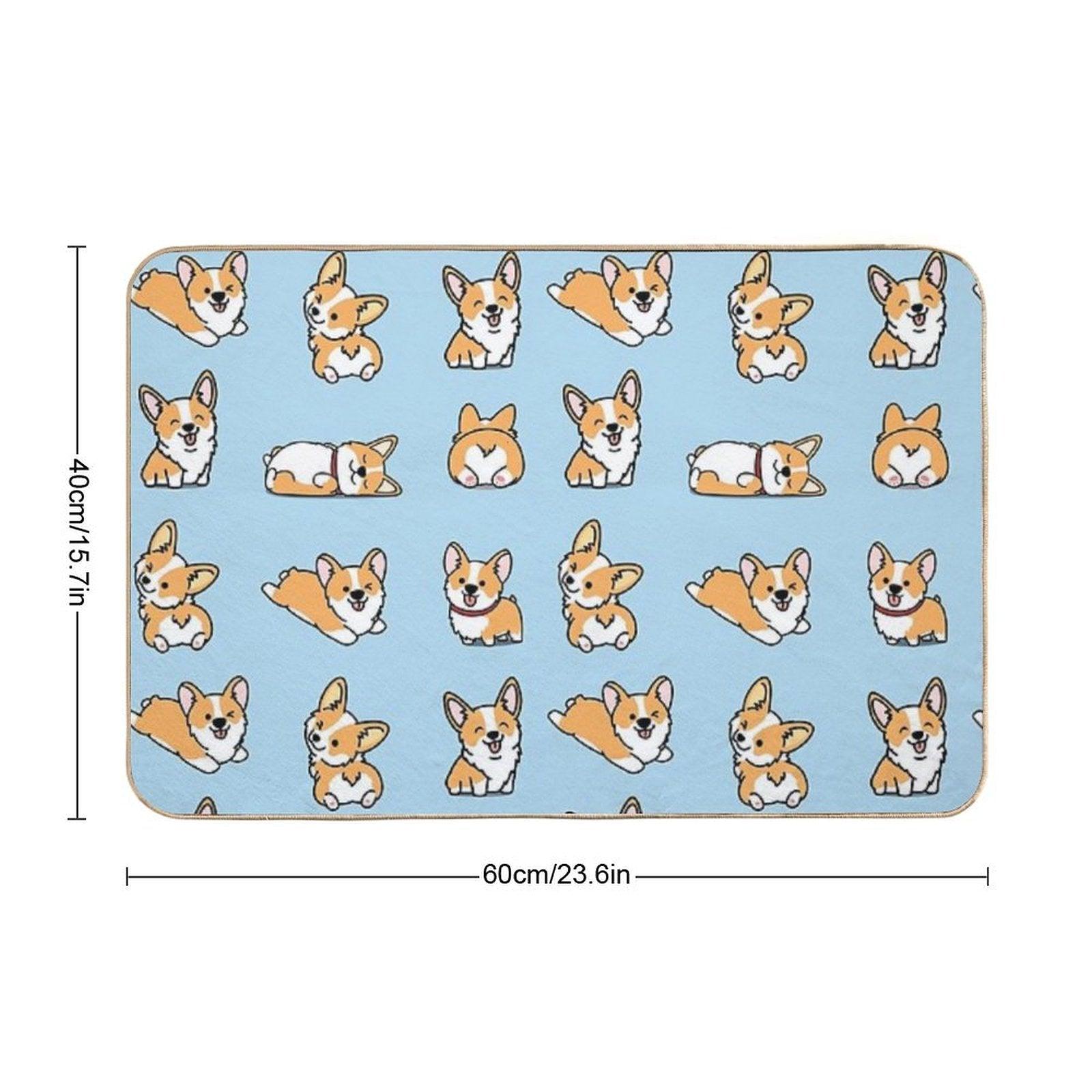 Kawaii Corgi Bath Mat