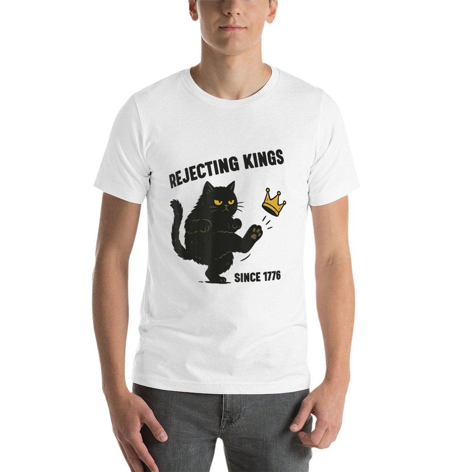 Rejecting Kings America Since 1776 Political Funny Black Cat  Vintage-inspired T-Shirt