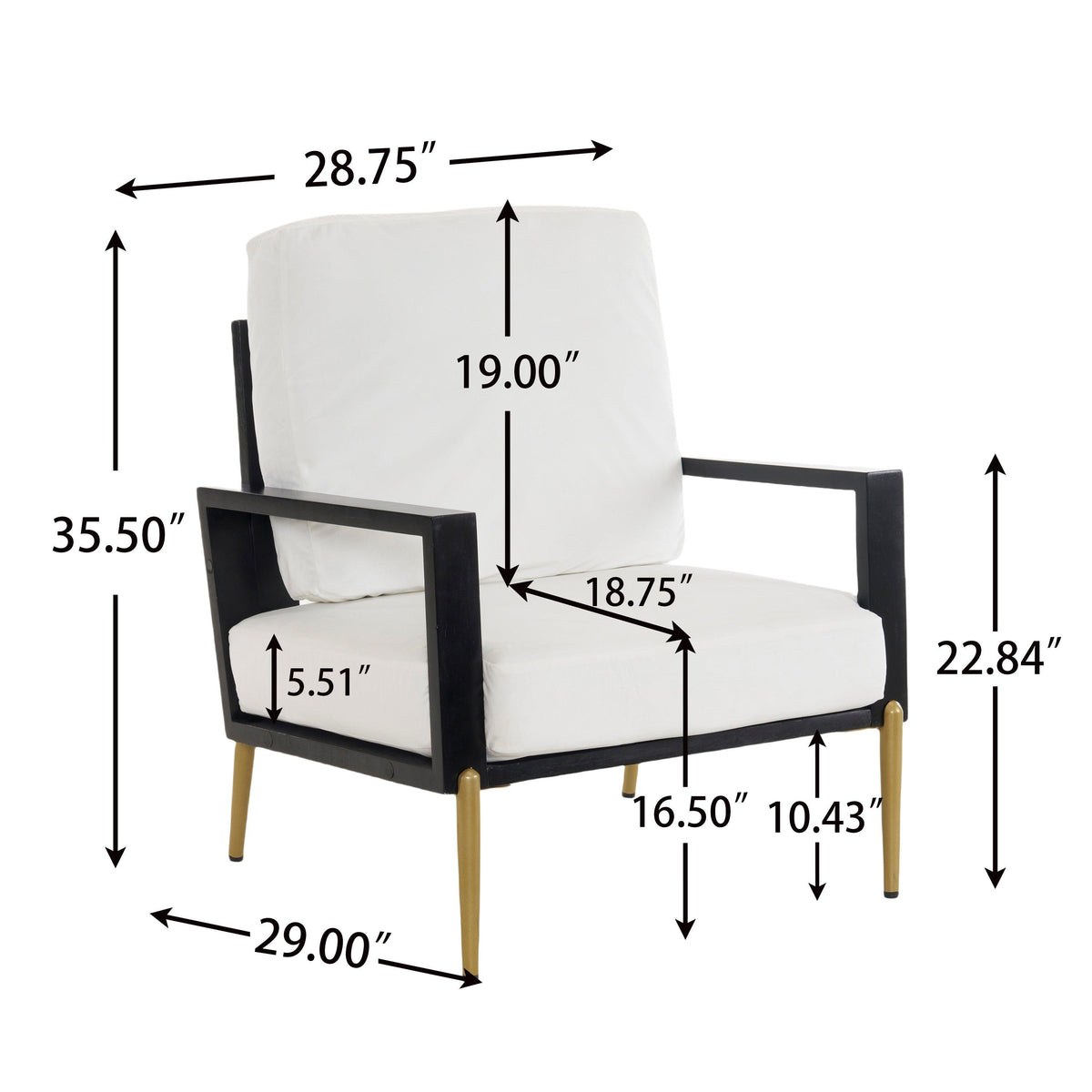 Mid-Century Modern Armchair with Solid Wood Frame