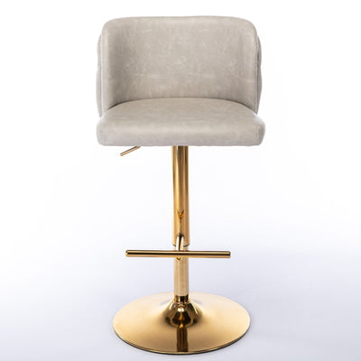 Furniture, Swivel Barstools Adjusatble Seat Height, Modern PU Upholstered Bar Stools