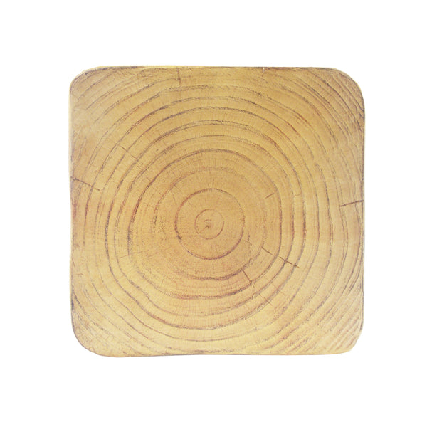 Twist Shape End Table in Wood Like Texture and Natural Color