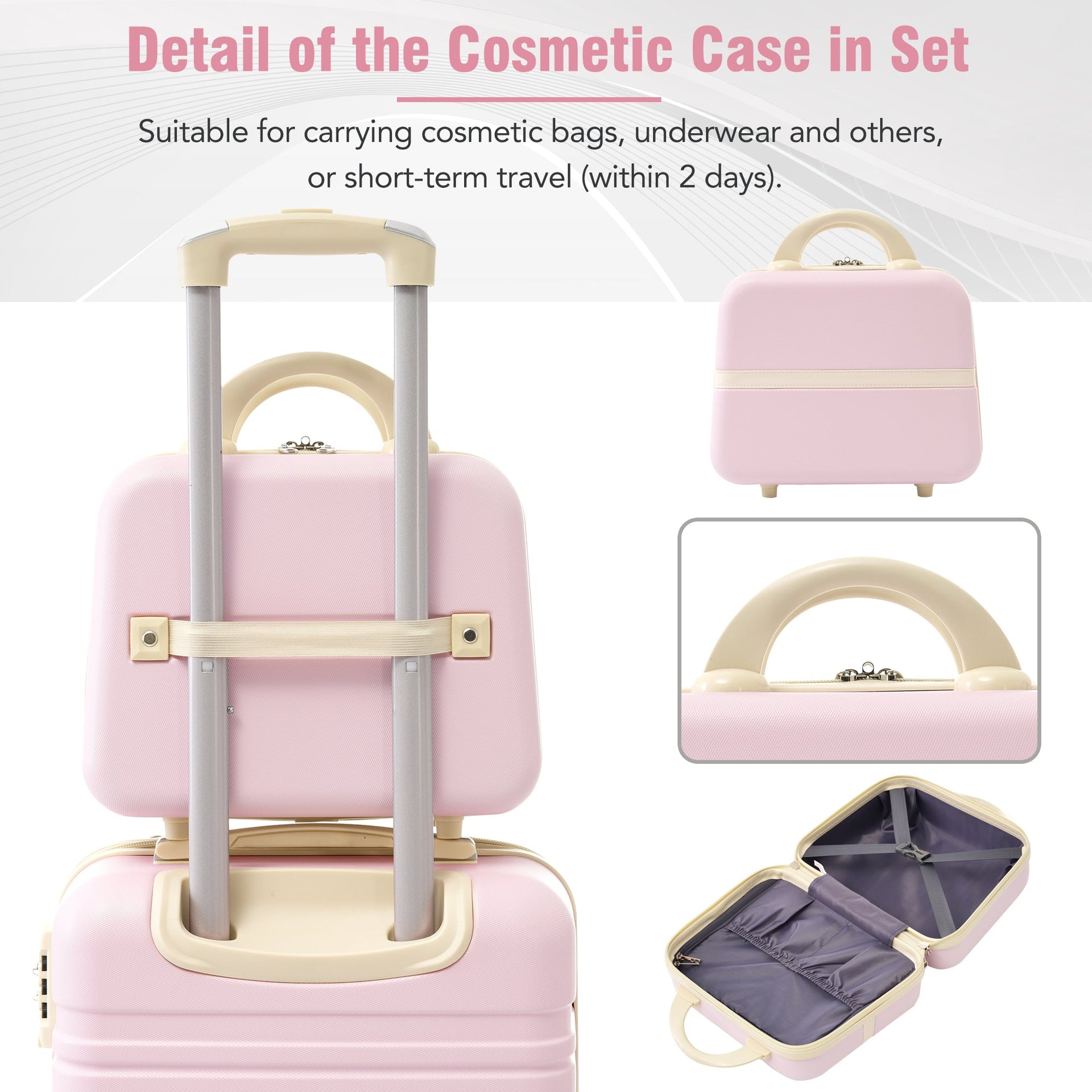 Hardshell Luggage Sets 4 Pieces 20'+24'+28' Luggages and Cosmetic Case Spinner Suitcase with TSA Lock Lightweight