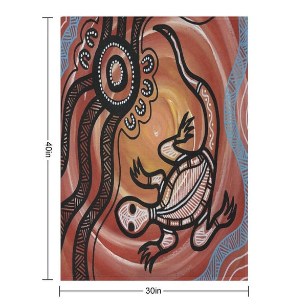 Authentic Aboriginal Art - Lizard Throw Blanket