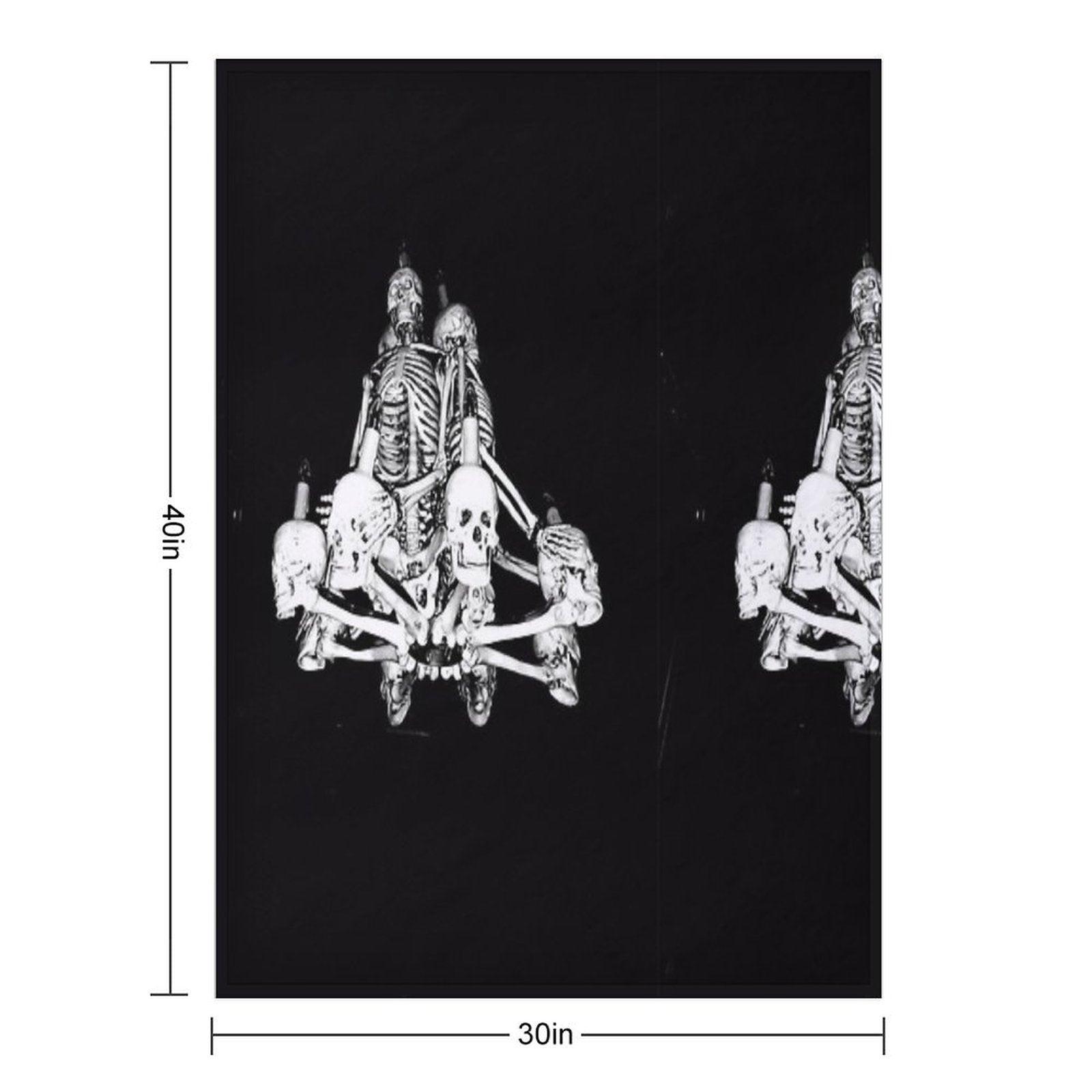 Dancing Bones in Dark Silence Throw Blanket