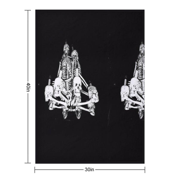 Dancing Bones in Dark Silence Throw Blanket