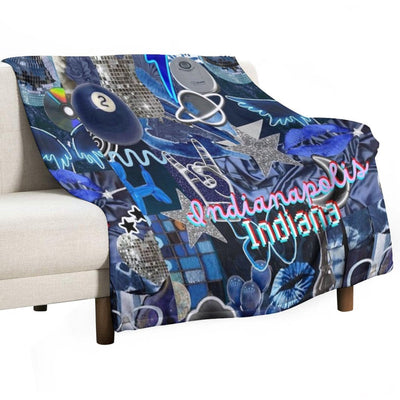 Indianapolis Indiana COLLAGE Travel-friendly Throw Blanket