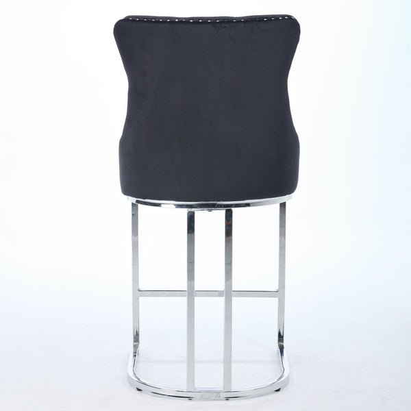Set of 2 Modern Velvet Barstools