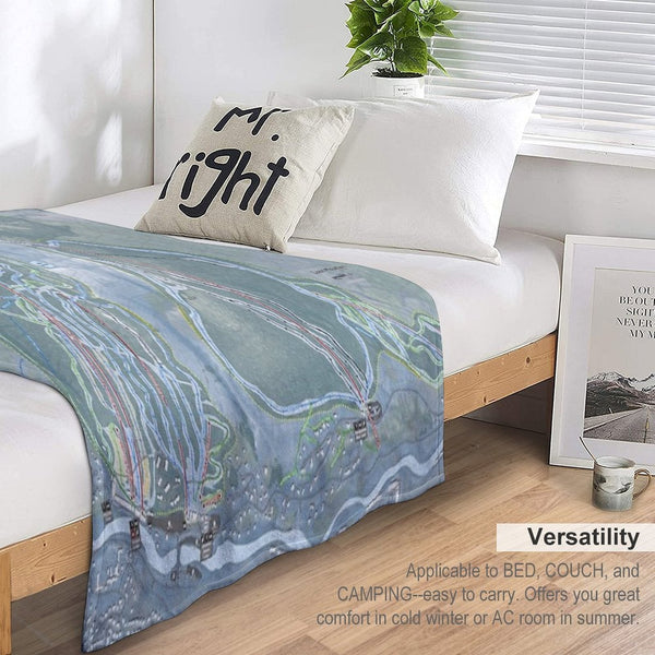 Loon Mountain Resort Trail Map Velvety-soft Throw Blanket