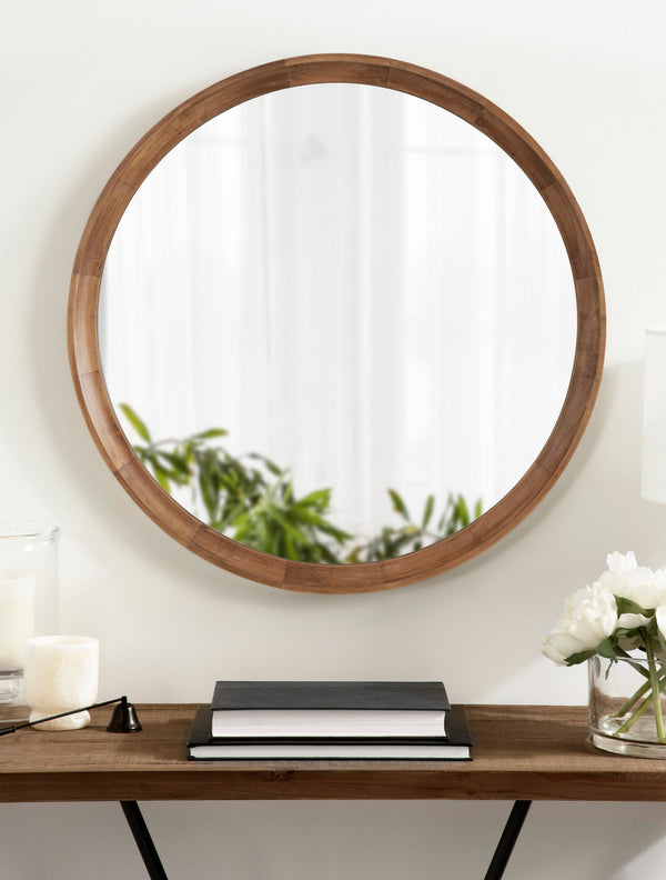 Hatherleigh Round Wood Wall Mirror