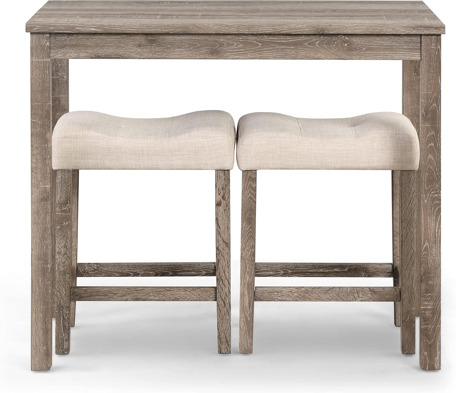 Taupe Upholstered Counter Height Elegant Dining Set