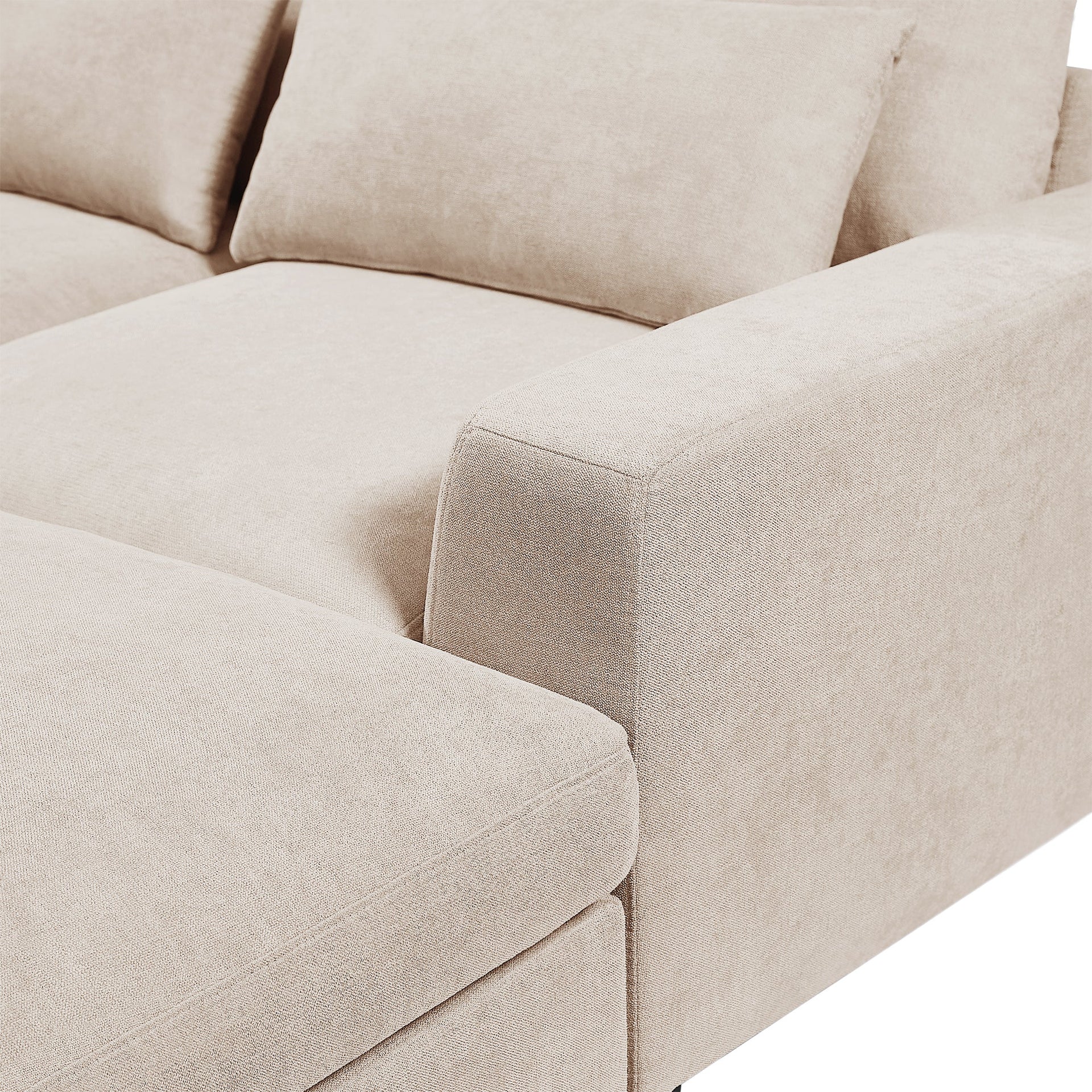 Modern Large L-Shape Feather Filled Sectional Sofa,  Convertible Sofa Couch with Reversible Chaise for Living Room
