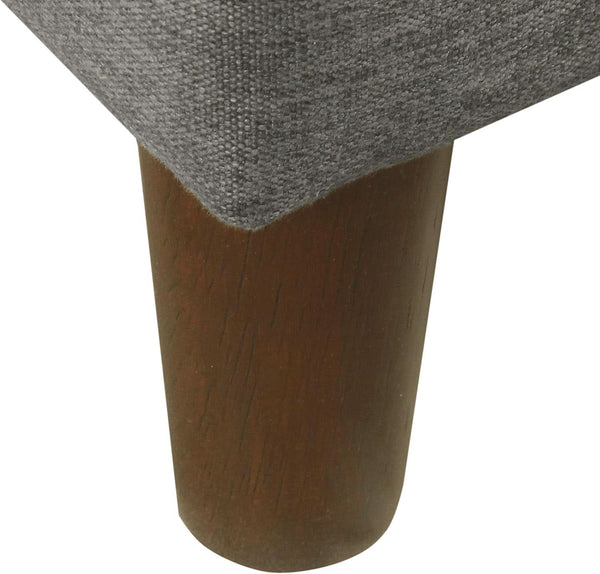 24 Inch Gray Fabric Hidden Storage Ottoman With Hinged Lid