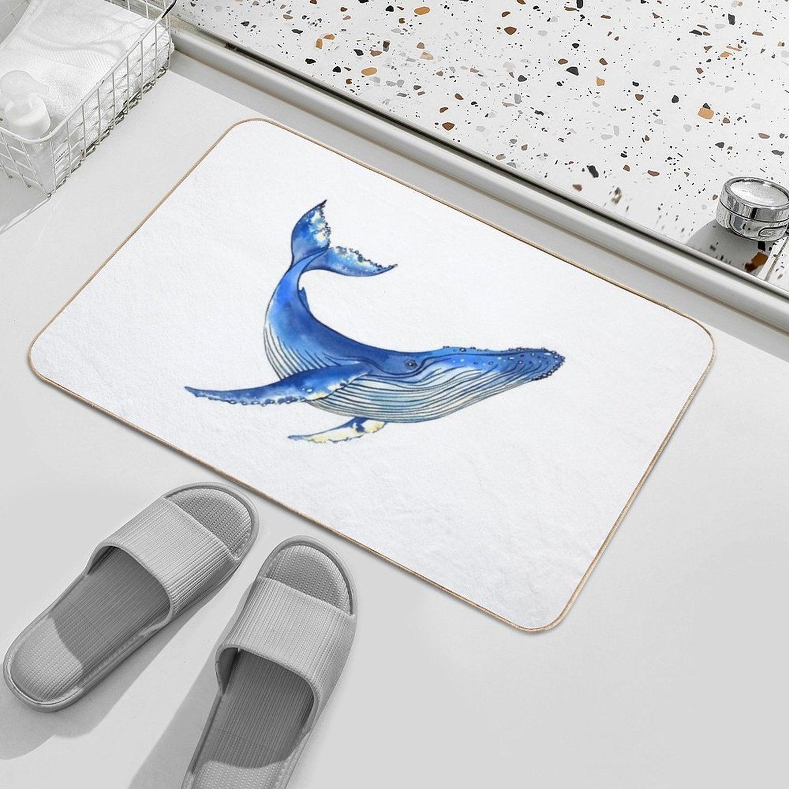 Watercolor Whale  Absorbent Bath Mat