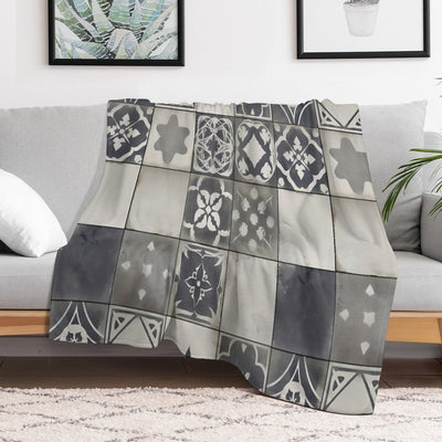 Vintage Geometric Tile Pattern Design Compact Throw Blanket