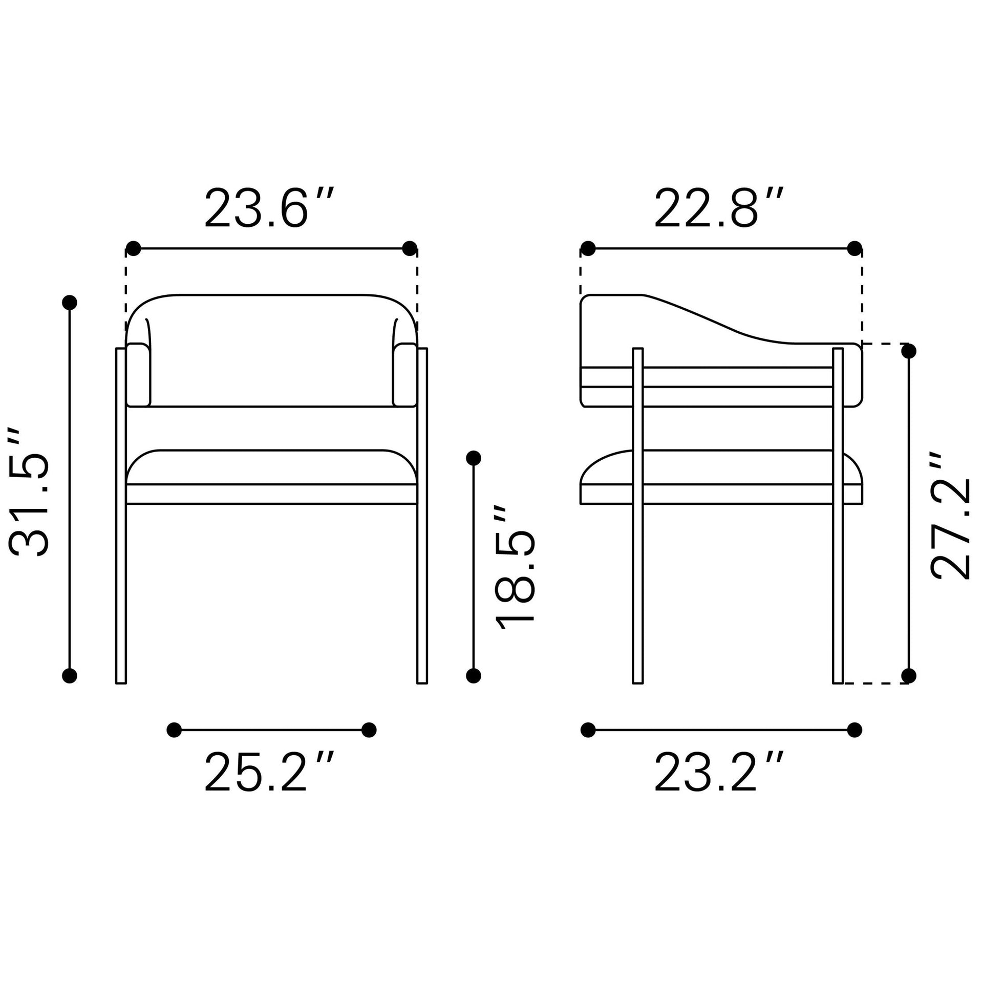 Zadar Dining Chair Misty Gray