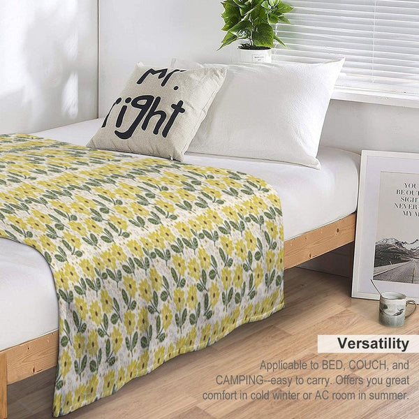 Golden Bloom Throw Blanket
