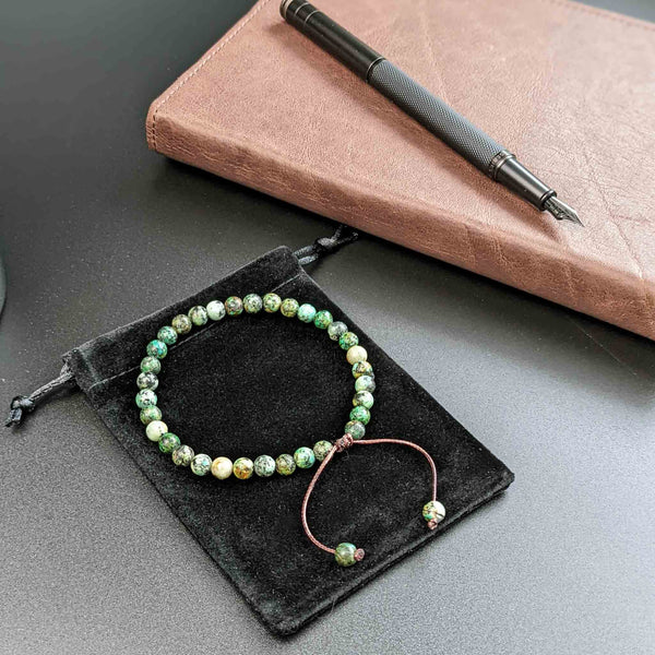 African Turquoise Tasbih Bracelet | Men's Misbaha - 33 Beads, 6mm