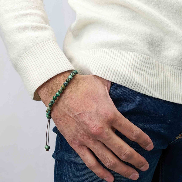 African Turquoise Tasbih Bracelet | Men's Misbaha - 33 Beads, 6mm