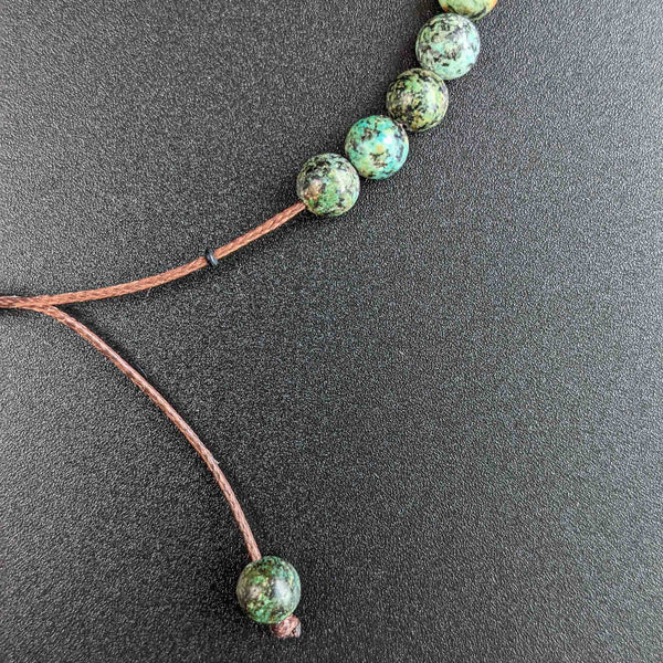 African Turquoise Tasbih Bracelet | Men's Misbaha - 33 Beads, 6mm