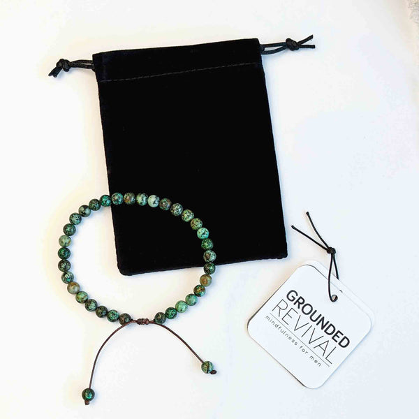 African Turquoise Tasbih Bracelet | Men's Misbaha - 33 Beads, 6mm