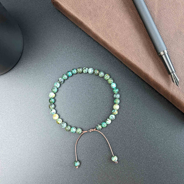 African Turquoise Tasbih Bracelet | Men's Misbaha - 33 Beads, 6mm