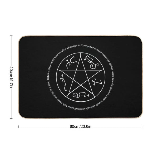 Devil's Trap with Exorcism Scripture Supernatural Quote Bath Mat